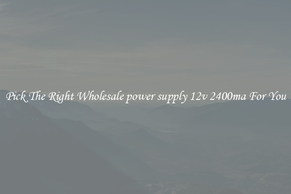Pick The Right Wholesale power supply 12v 2400ma For You