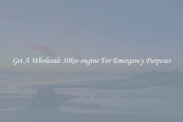 Get A Wholesale 30kw engine For Emergency Purposes