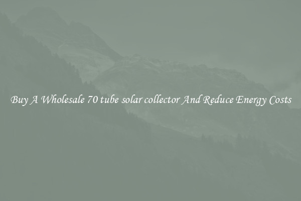 Buy A Wholesale 70 tube solar collector And Reduce Energy Costs