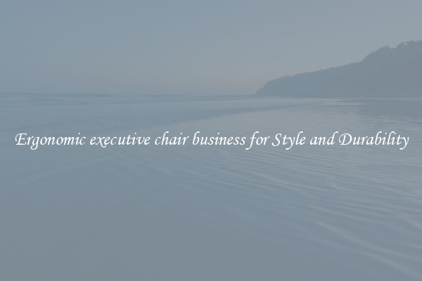 Ergonomic executive chair business for Style and Durability