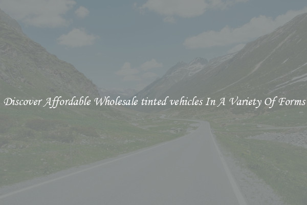 Discover Affordable Wholesale tinted vehicles In A Variety Of Forms