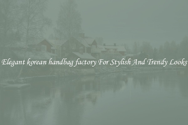 Elegant korean handbag factory For Stylish And Trendy Looks
