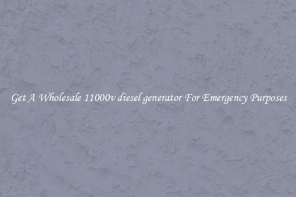 Get A Wholesale 11000v diesel generator For Emergency Purposes