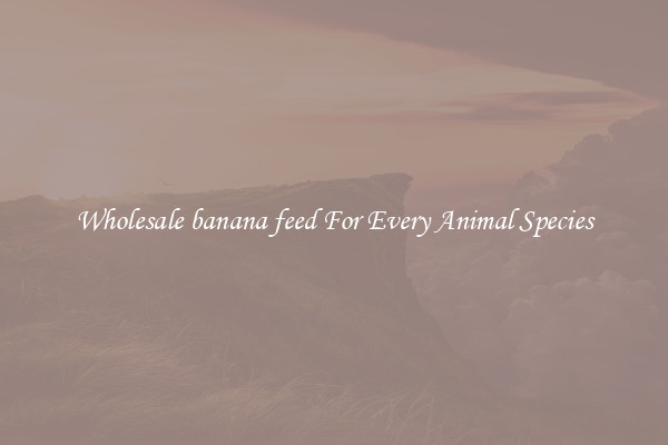 Wholesale banana feed For Every Animal Species