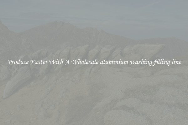 Produce Faster With A Wholesale aluminium washing filling line